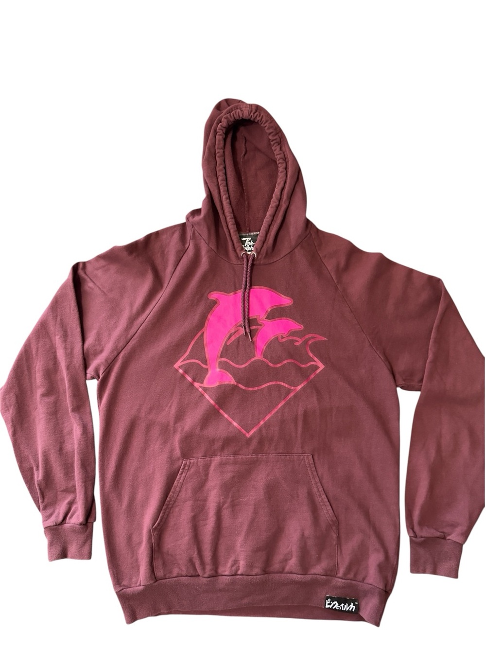 Pink Dolphin Maroon Hoodie with Pink Dolphin Logo
